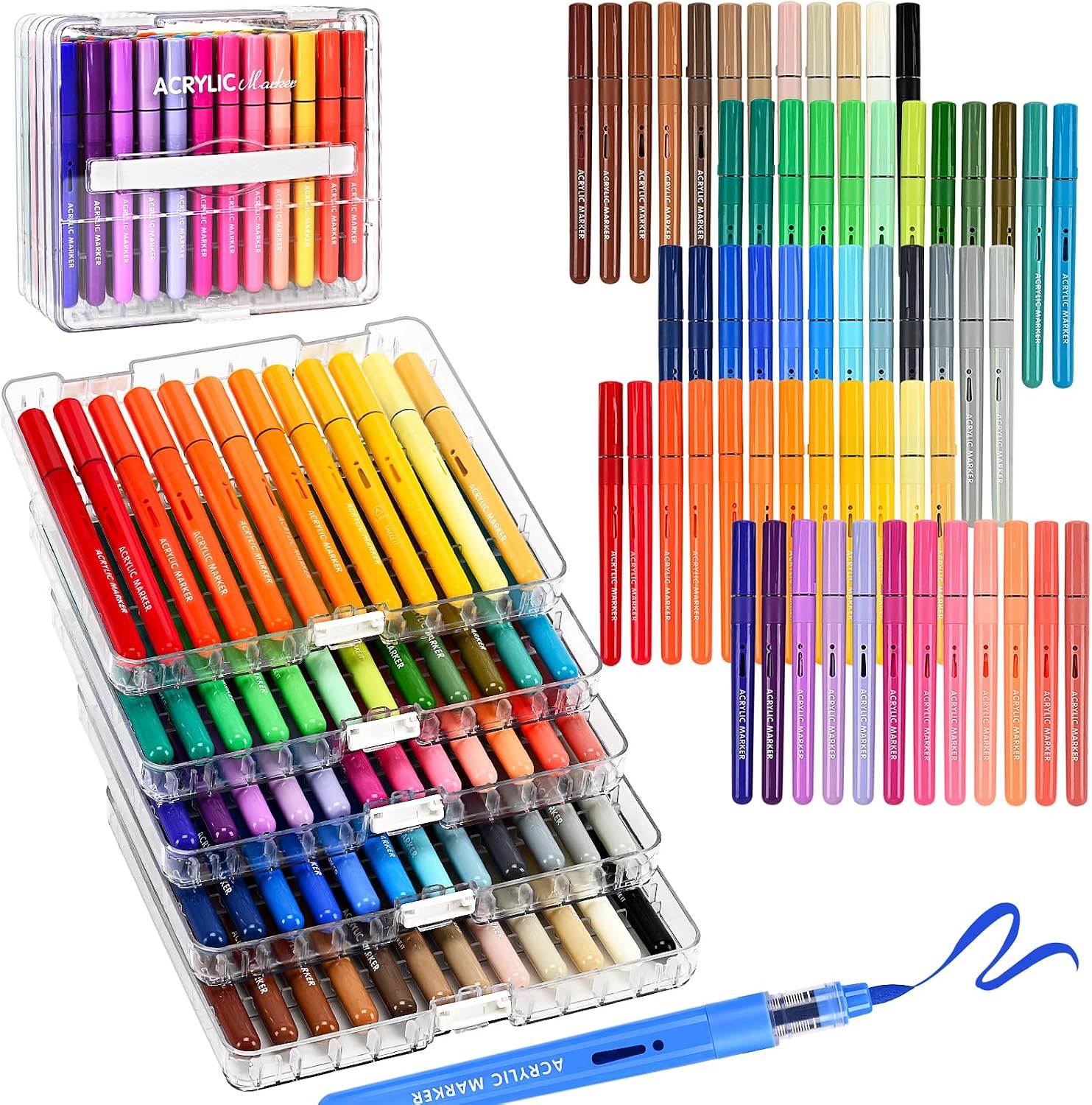 Copic Marker Classic - Acrylfarben-Kunstmarkerstift 12/36/60/84 Farben Pinselspitze Acrylfarben-Stiftset für