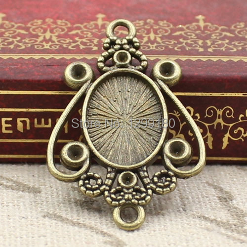 Bezels Set Pendant - 50 teile/los Legierung Bronze Ton Cameo/Glas/Cabochon
