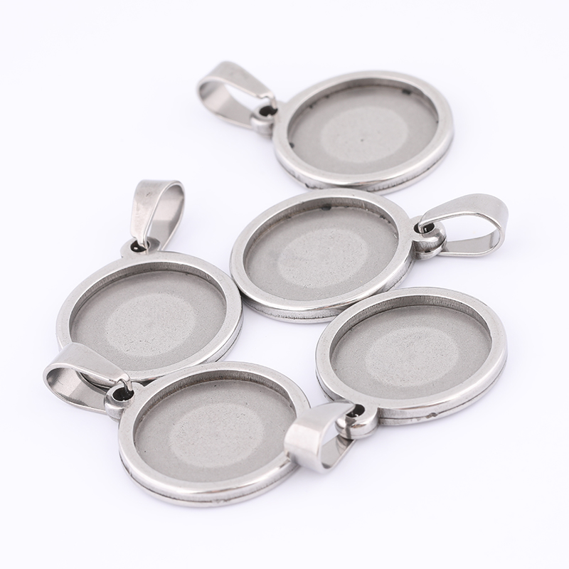 Bezels Set Pendant - 10 Stück 15 mm runde Cabochon-Basisfassungen