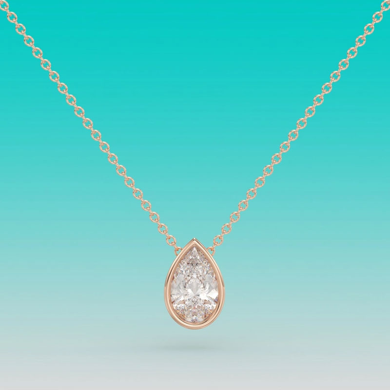 1-4 Karat Birnenschliff Moissa – Bezels Set Pendant Bewertung und Preis