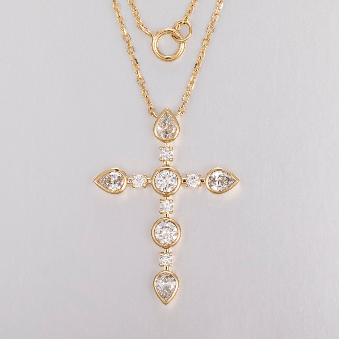 14K Gelbgold Laborgezüchteter  – Bezels Set Pendant Bewertung und Preis